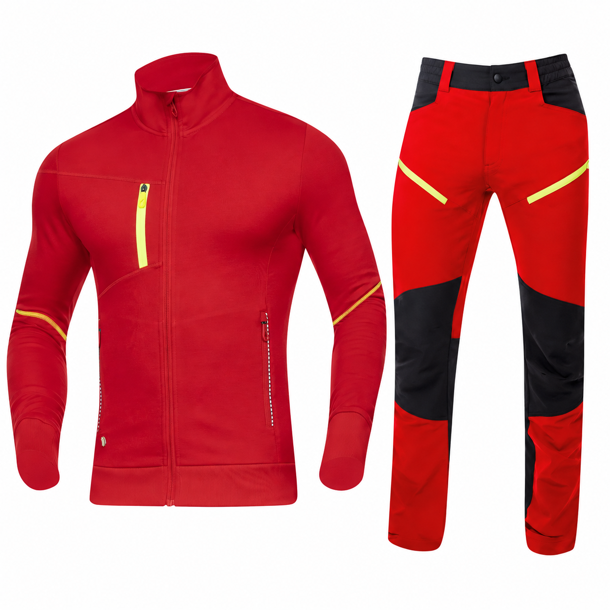 Costum de lucru CITYCONIC cu jachetă elastică și pantaloni, Ardon, roșu — jachetă și pantaloni